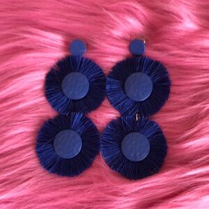 💙NWOT Bold Blue Circular Earrings💙